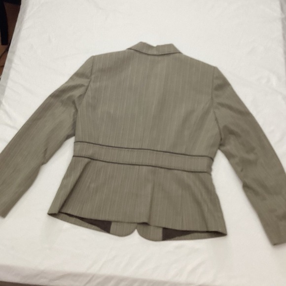 Antonio Melani Blazer Jacket Two Button Career Business Size 14 Tan Striped - Picture 2 of 8